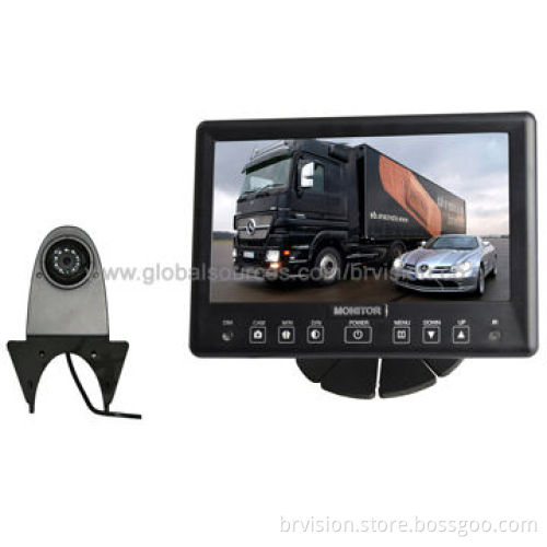 7.0-inch Quad Rear-view Systems with IP68 LCD Waterproof Monitor/Shark Mount Camera for Security